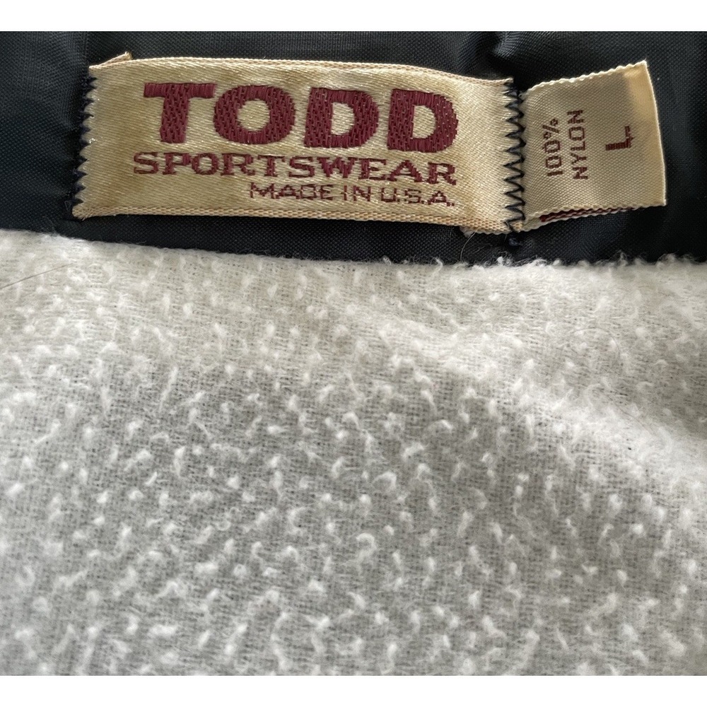 Vtg Todd Sportswear Lumber Contractor's Nylon Fleece Lined Jacket Sz L Made USA - Picture 4 of 7